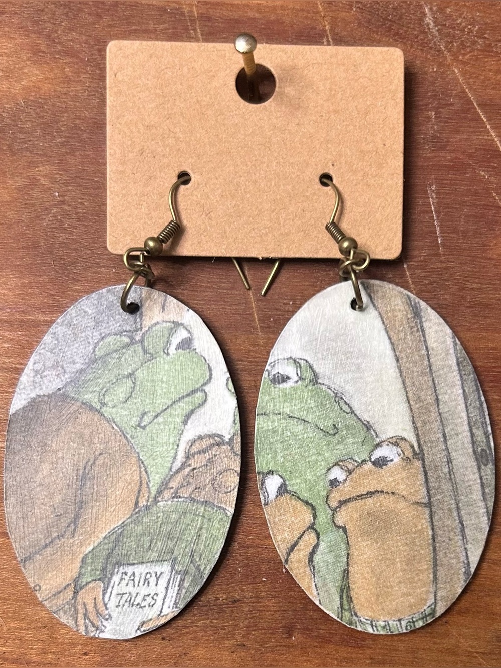 Upcycled Frog and Toad Drop Earrings